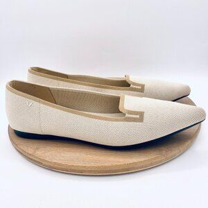 Vivaia Shoes Womens 11 42 Beige Mesh Manon Pointed Toe Ballet Flats Minimalist